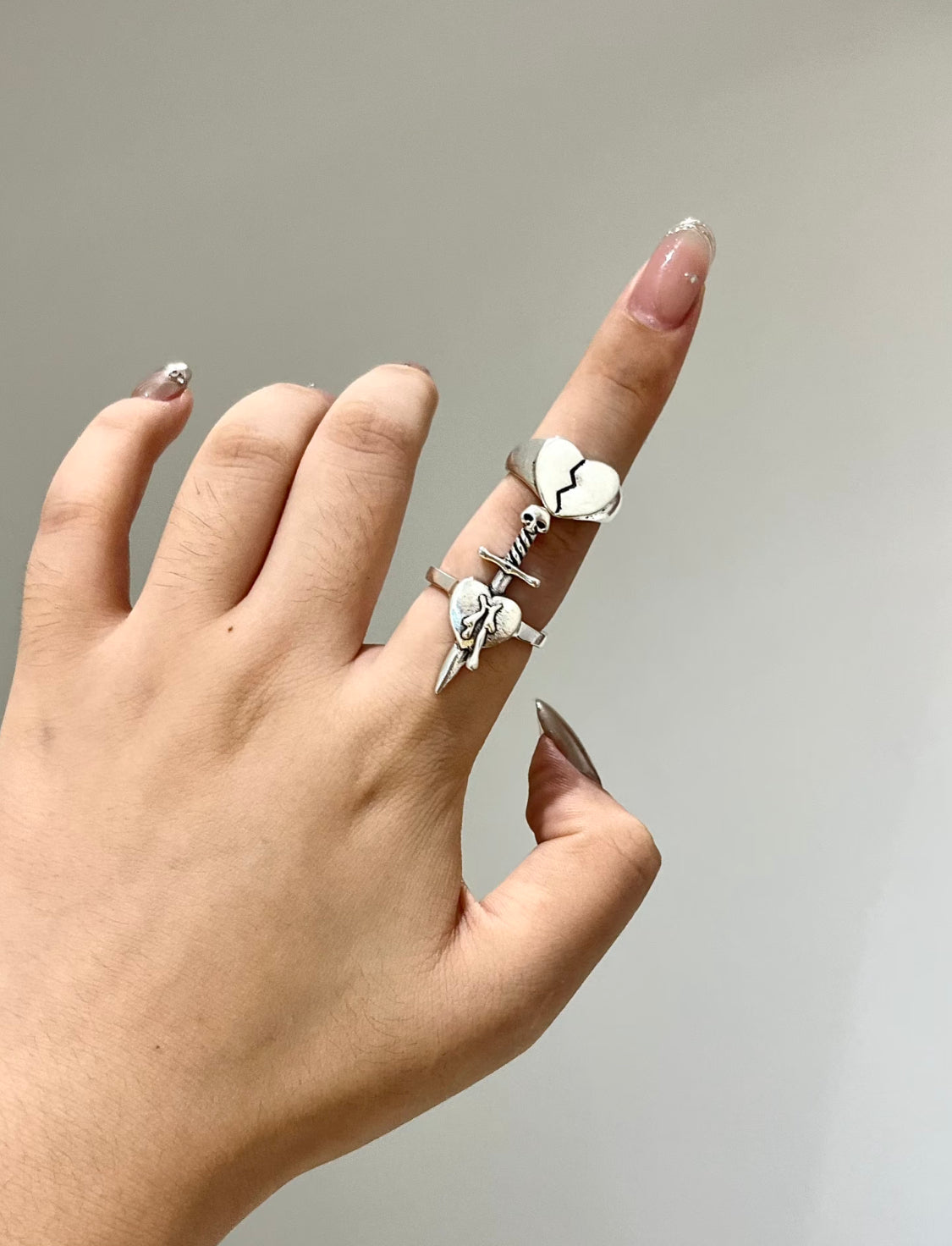 Silver Broken Heart Ring