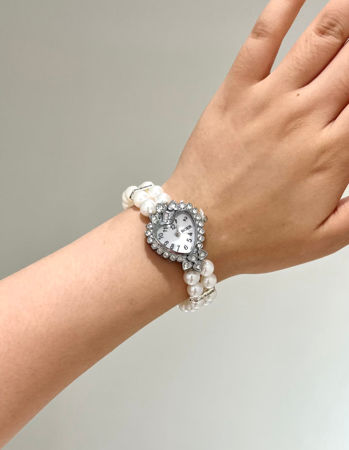 Silver Heart Watch Bracelet