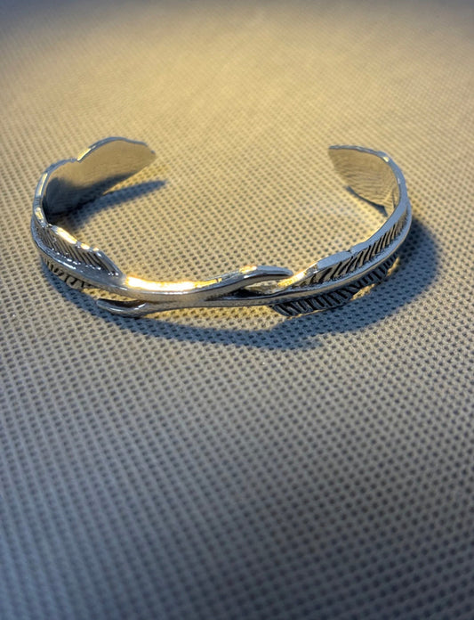Silver Willow Leaf Branch Bangle