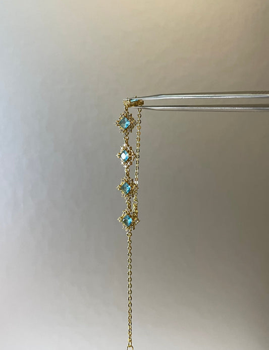 Aquamarine-Colored Stones Bracelet