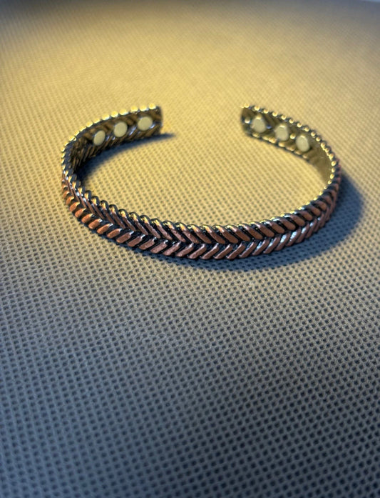 Antique Braided Bronze Wellness Bangle