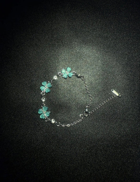 Teal Blossom Charm Bracelet