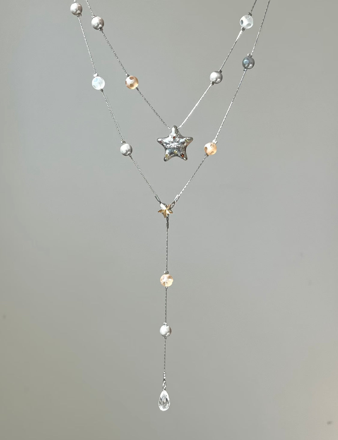 Colorful Star Y Necklace