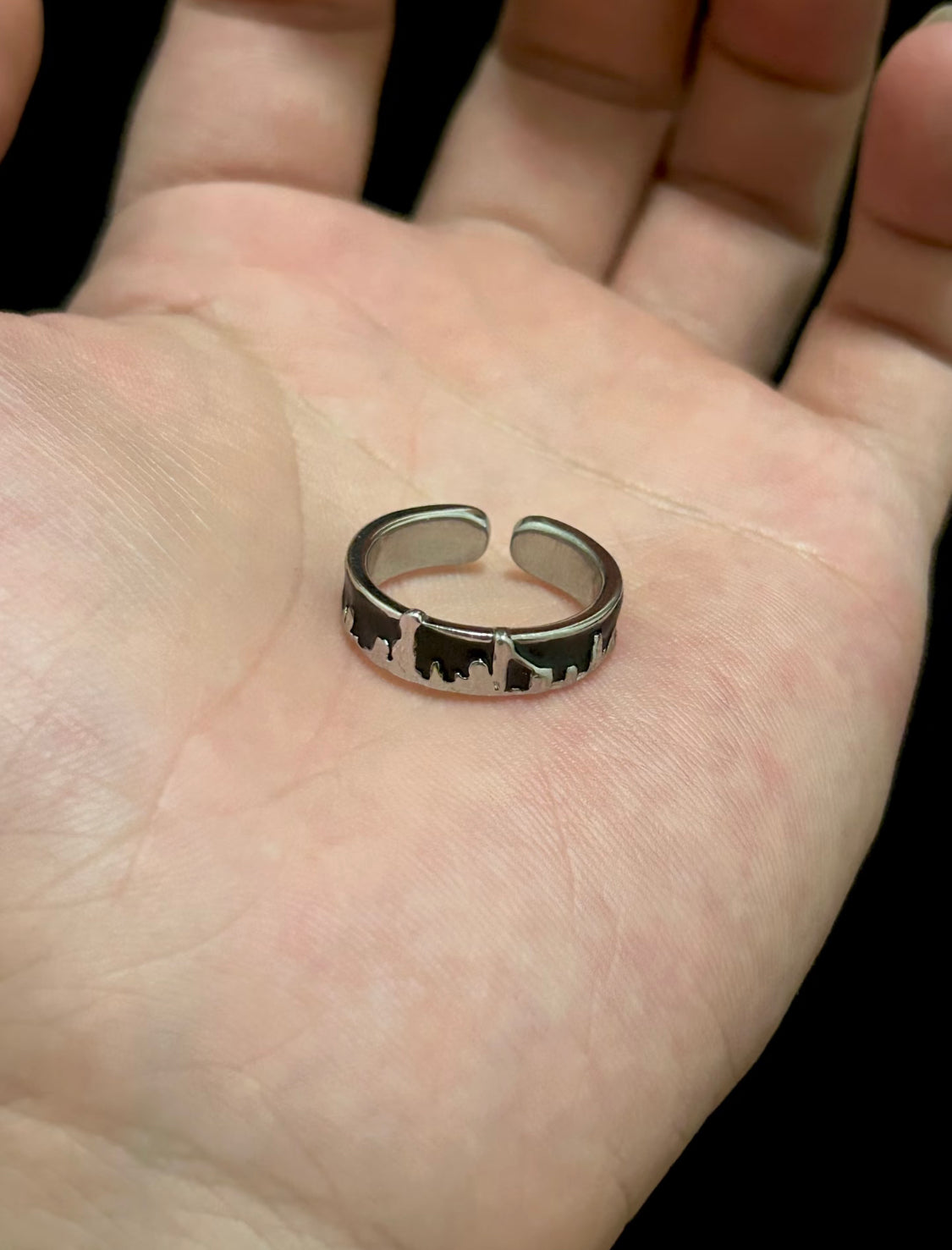 Midnight Skyline Enamel Ring