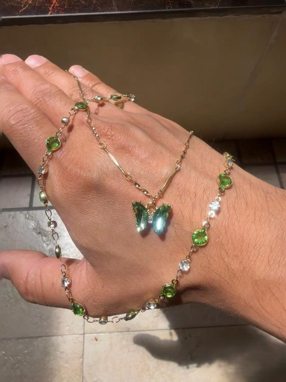 Emerald Flutter Layering Necklace