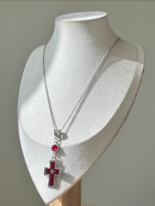 Scarlet Cross Necklace