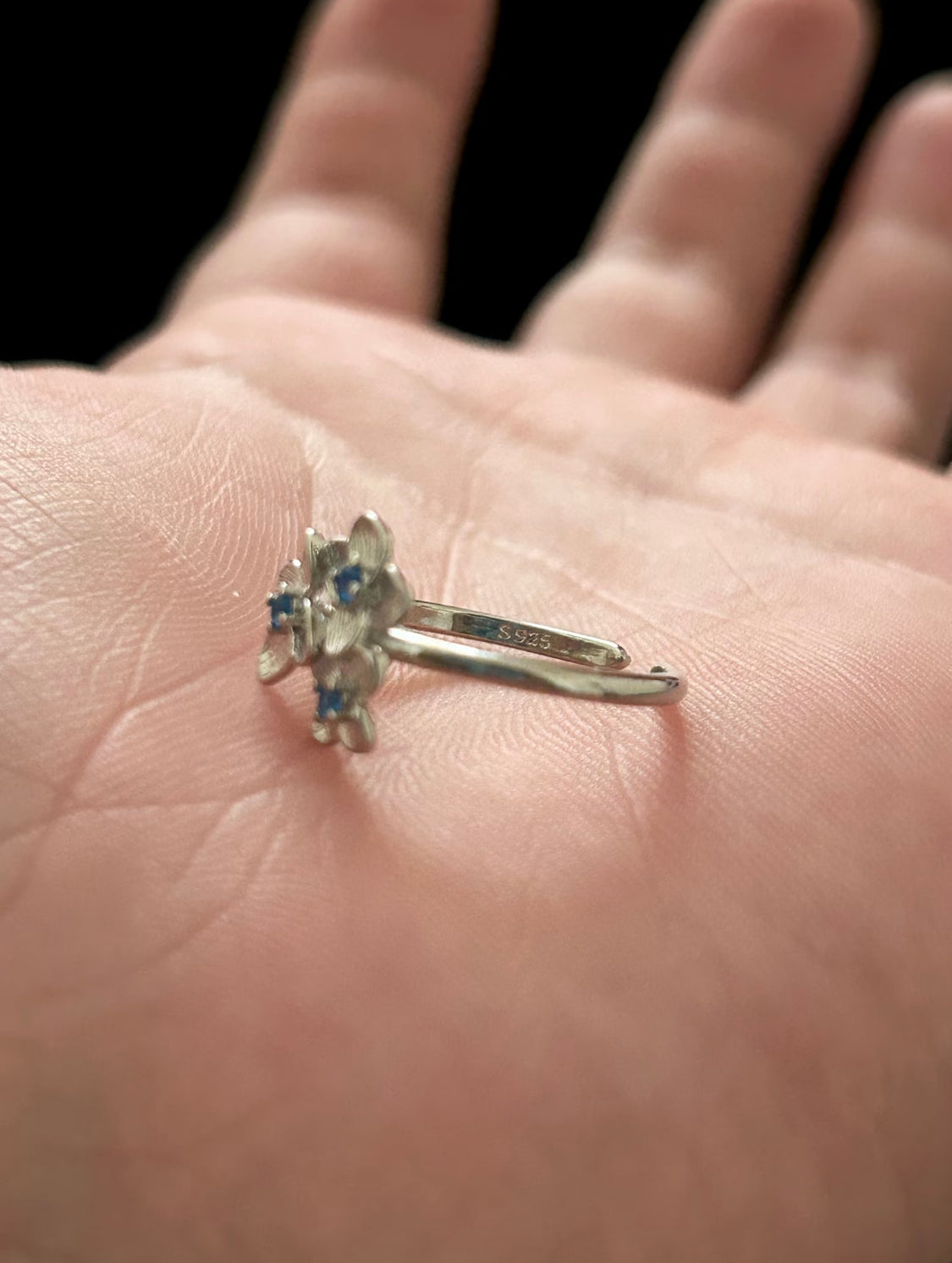 Dainty Floral Cluster Adjustable Ring